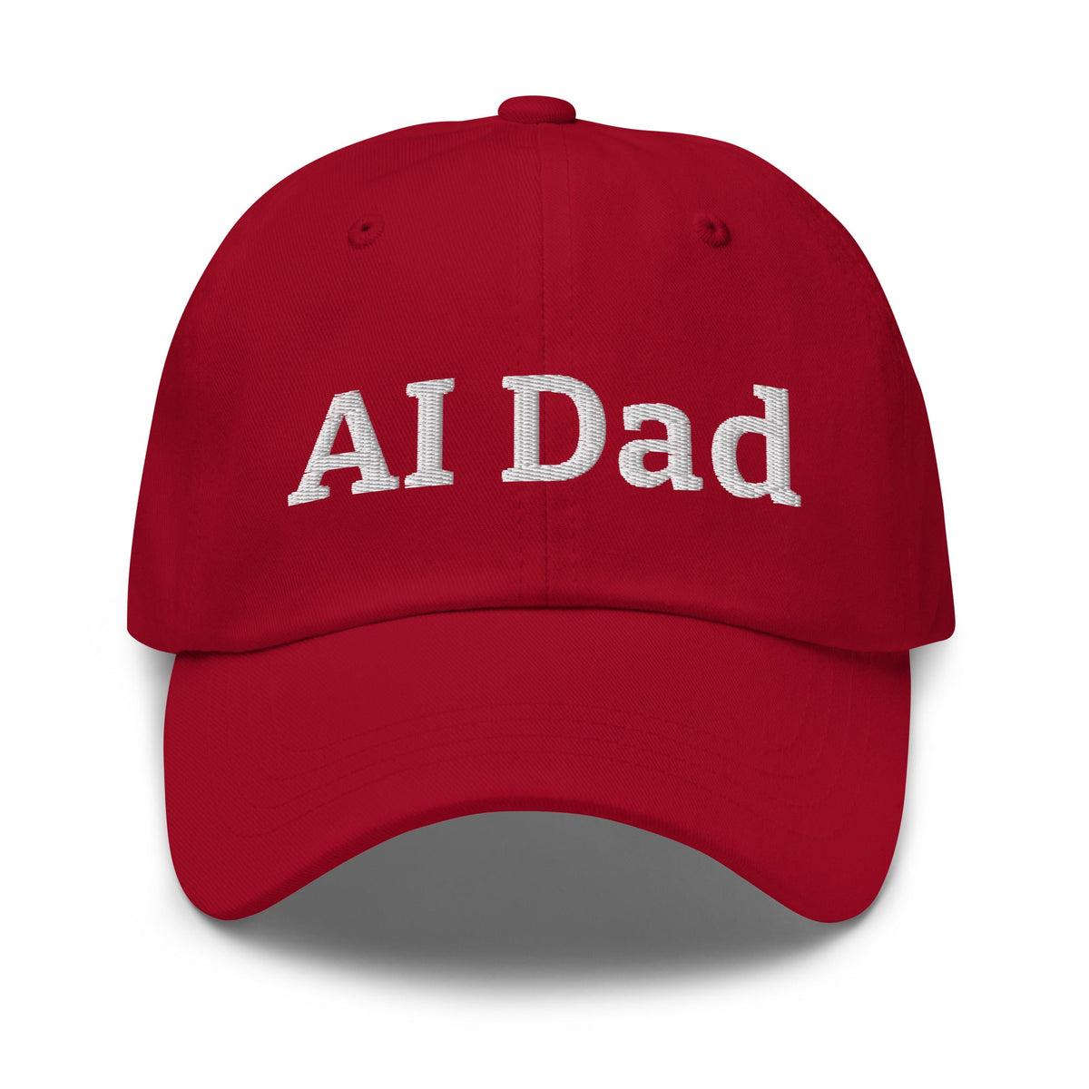 Image of the AI Dad Cap Cranberry.