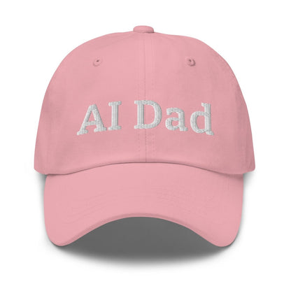 Product mockup photo of the AI Dad Cap Pink.