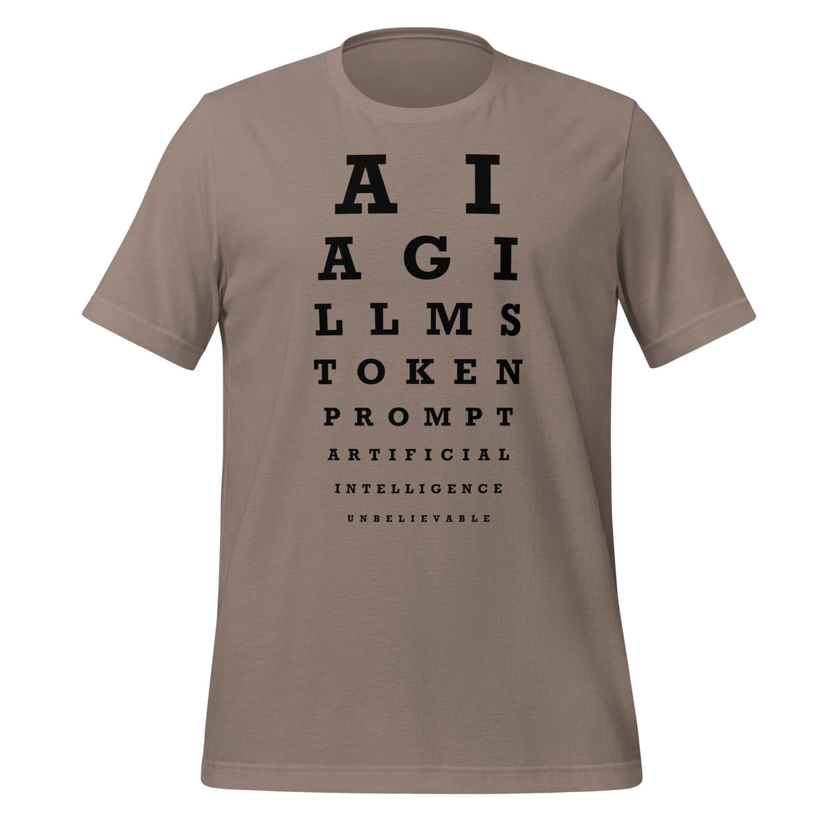 Image of the AI Eye Sight Test T-Shirt (unisex) Pebble / M.