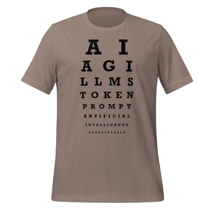 Image of the AI Eye Sight Test T-Shirt (unisex) Pebble / M.