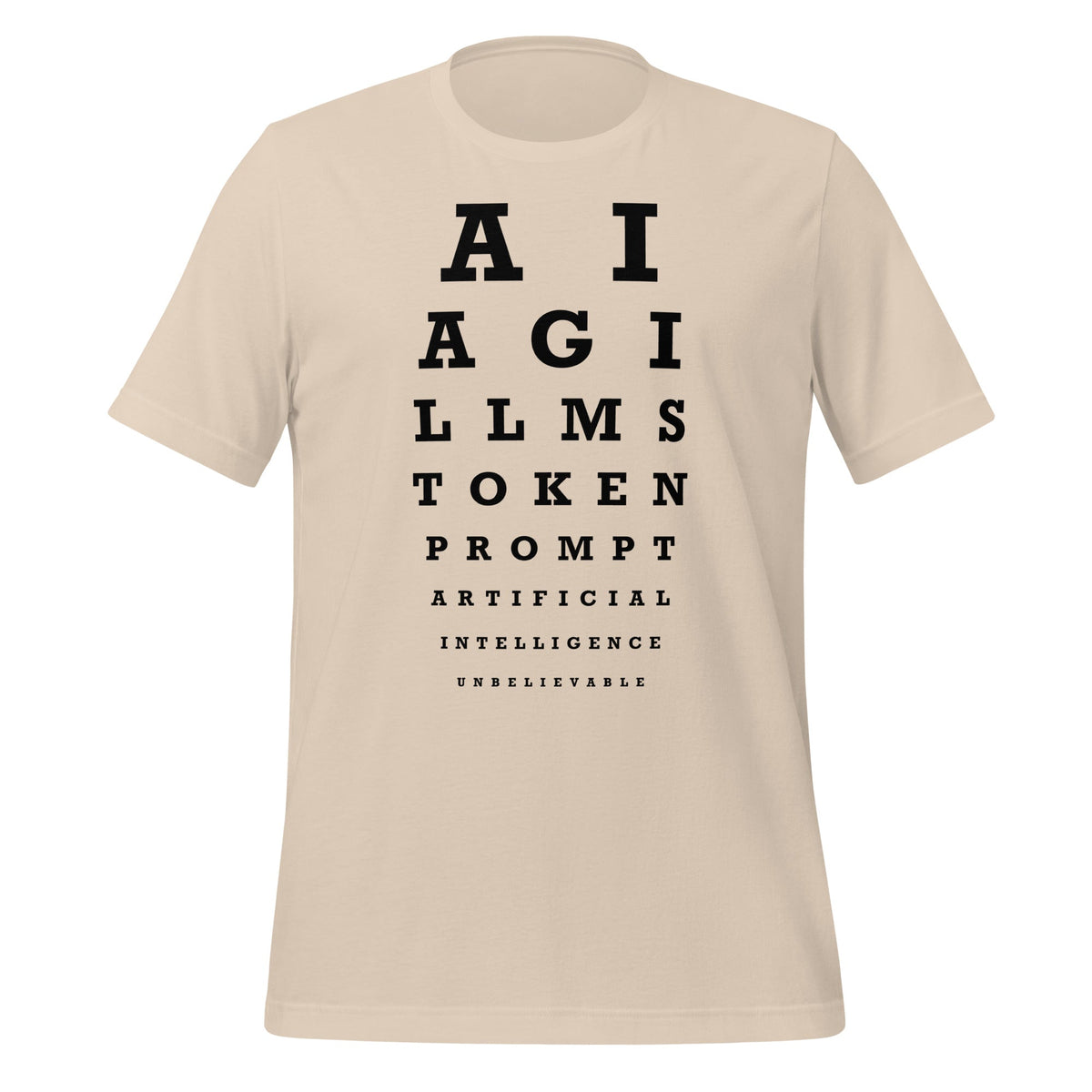 Image of the AI Eye Sight Test T-Shirt (unisex) Soft Cream / M.