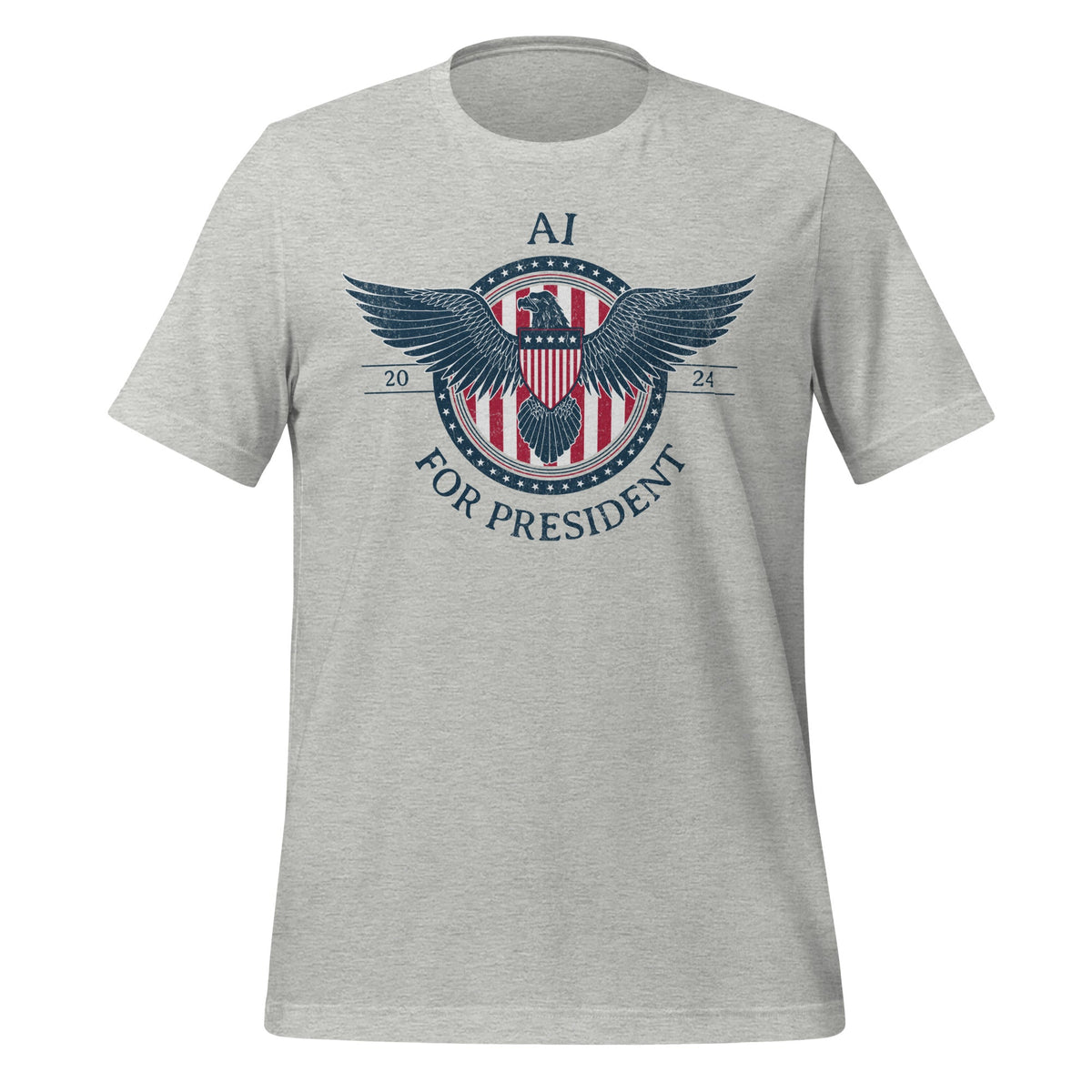 Image of the AI for President 2024 T-Shirt (unisex) Athletic Heather / M.