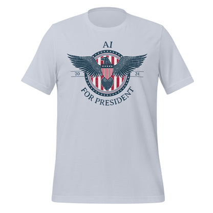 Image of the AI for President 2024 T-Shirt (unisex) Light Blue / M.