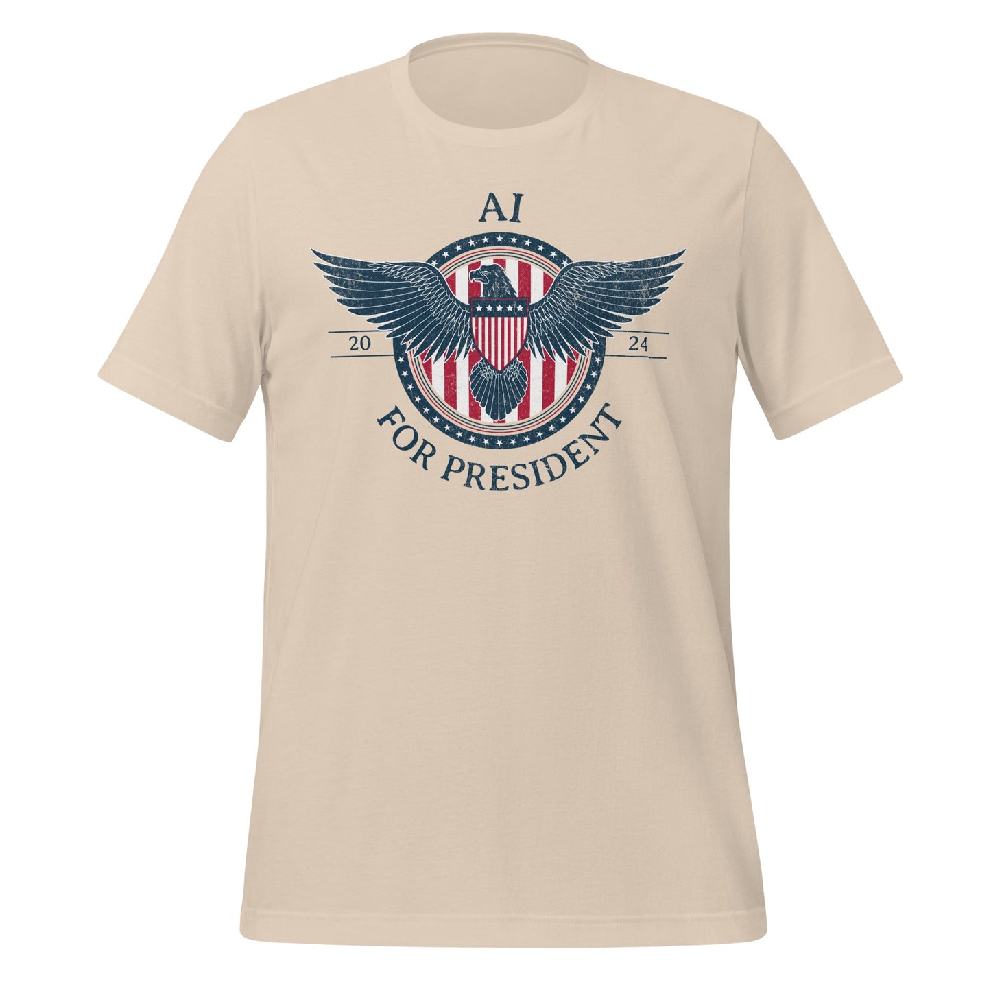 Image of the AI for President 2024 T-Shirt (unisex) Soft Cream / M.