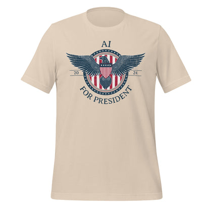 Image of the AI for President 2024 T-Shirt (unisex) Soft Cream / M.