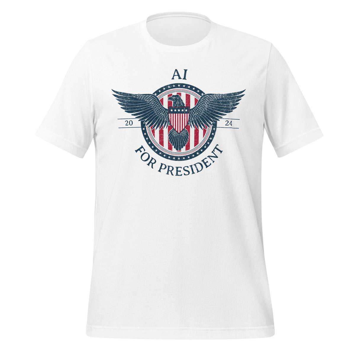 Image of the AI for President 2024 T-Shirt (unisex) White / M.