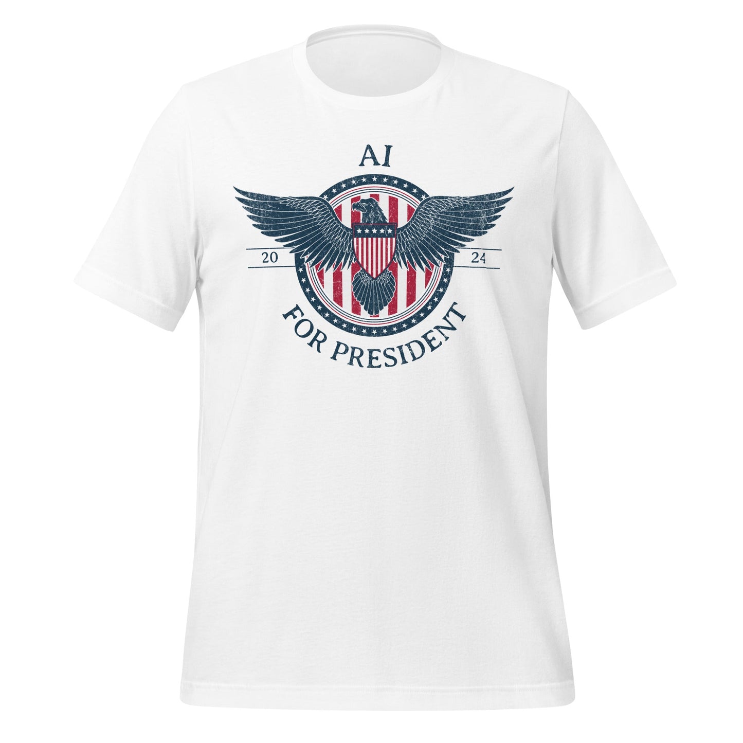 Image of the AI for President 2024 T-Shirt (unisex) White / M.