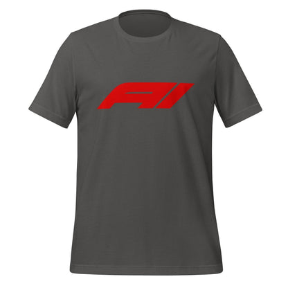 Product mockup photo of the AI for Racing Fans T Shirt (unisex) Asphalt / M.