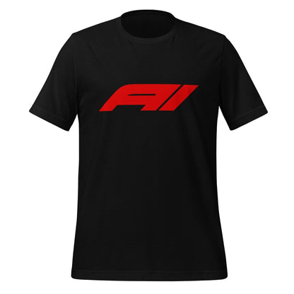 Product mockup photo of the AI for Racing Fans T Shirt (unisex) Black / M.