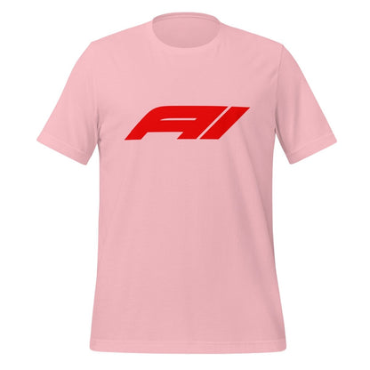 Product mockup photo of the AI for Racing Fans T Shirt (unisex) Pink / M.