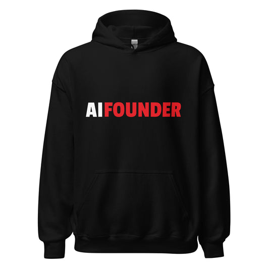 Product mockup photo of the AI FOUNDER Hoodie (unisex) Black / M.