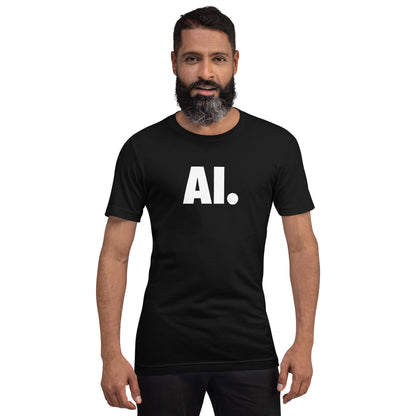 Product mockup photo of the AI Full Stop T Shirt (unisex).
