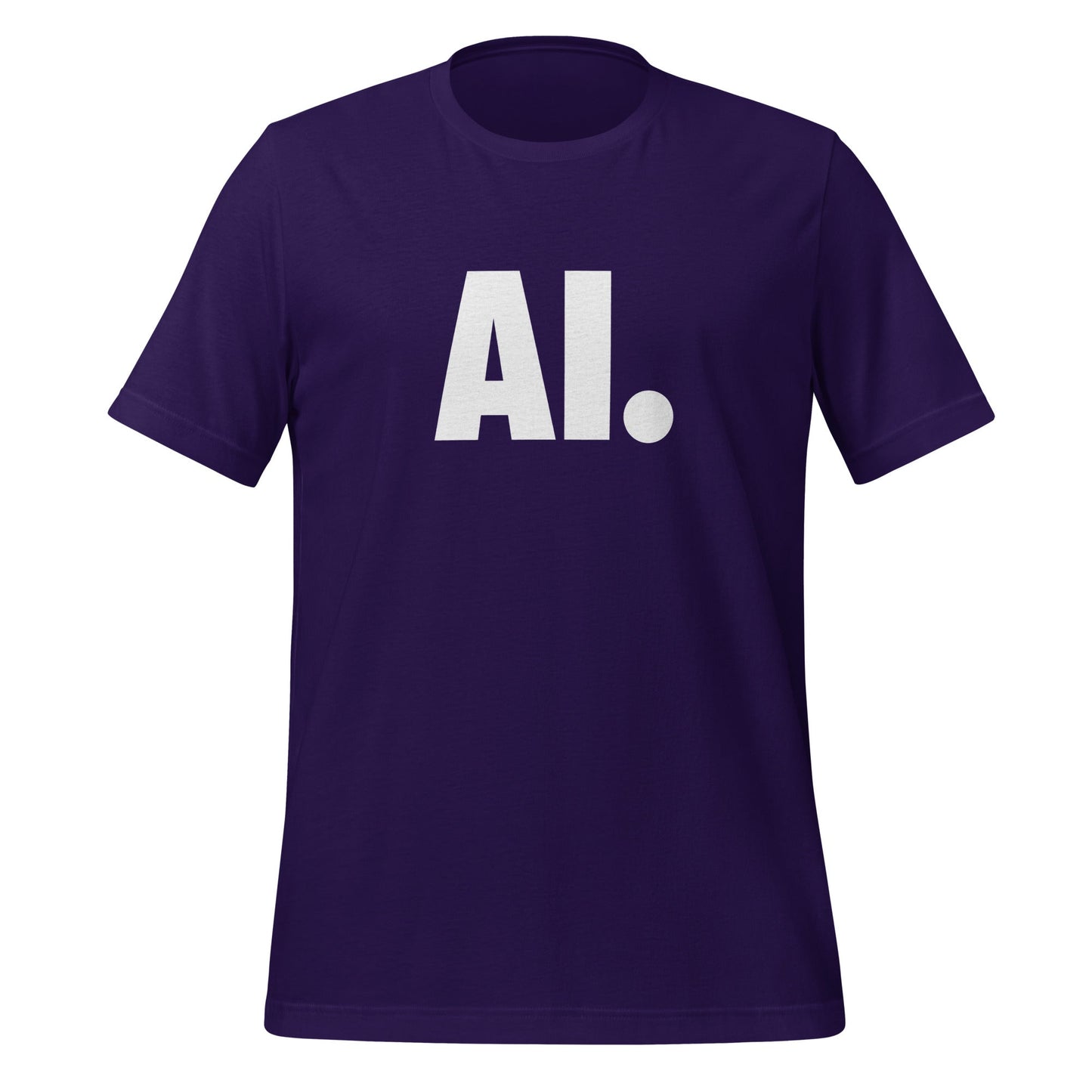 Product mockup photo of the AI Full Stop T Shirt (unisex) Team Purple / M.