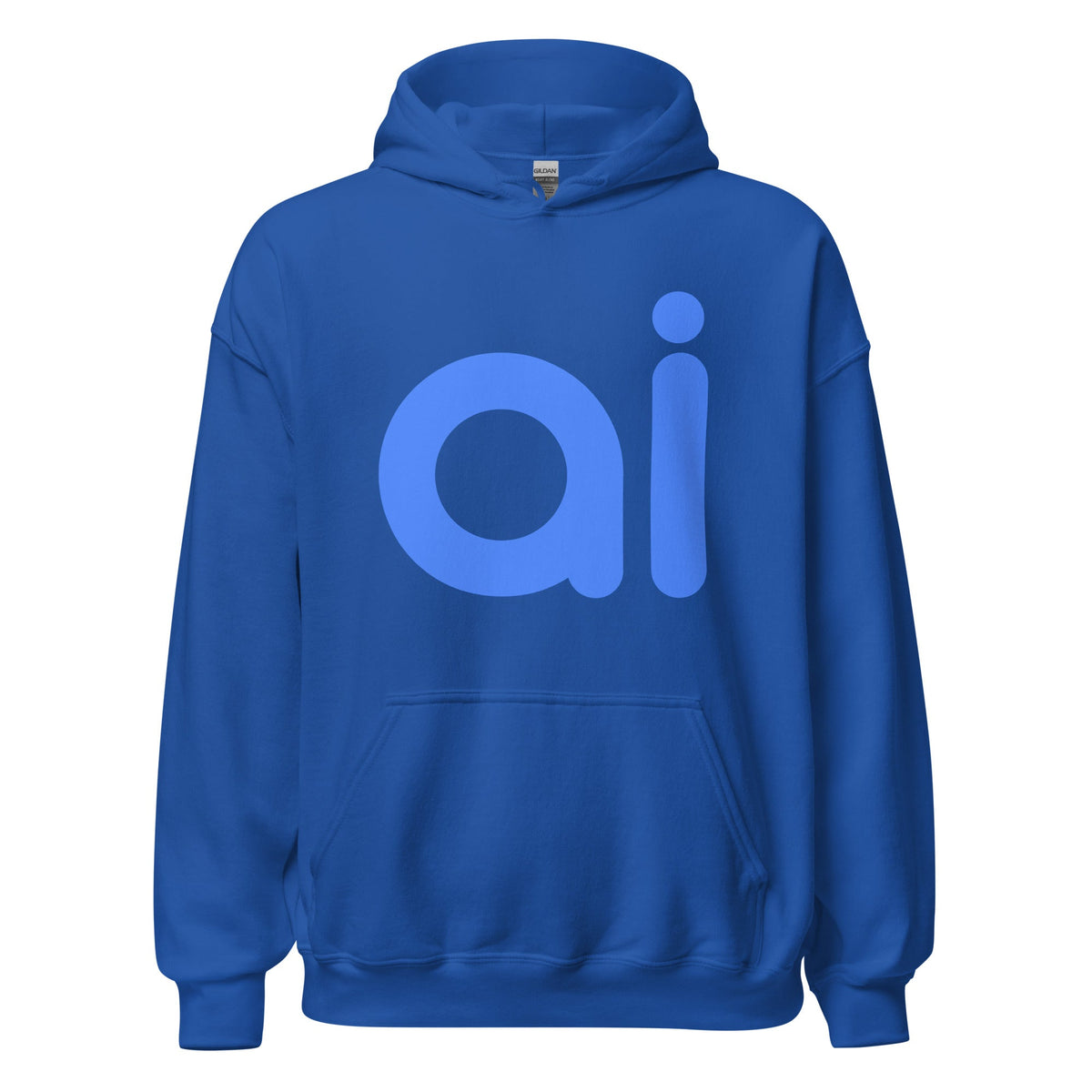 Product mockup photo of the ai Hoodie (unisex) Royal / M.