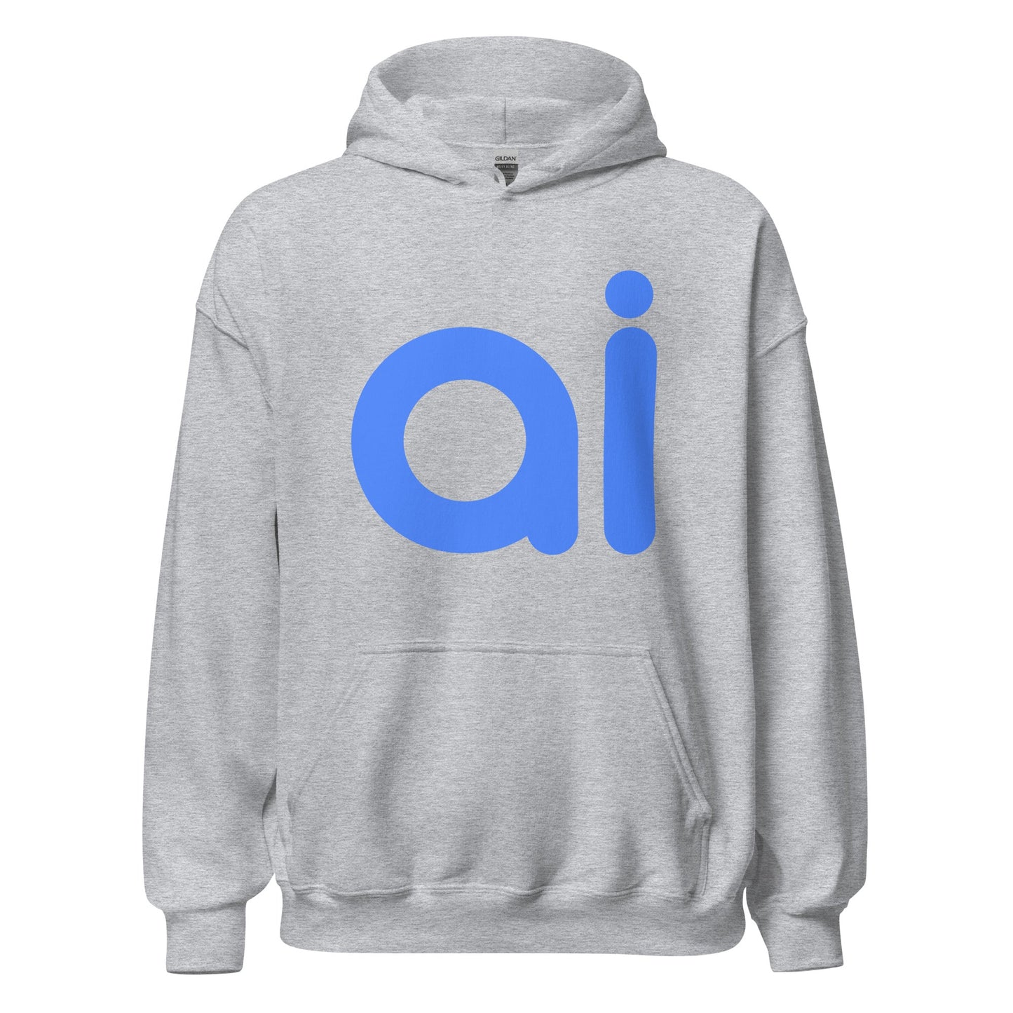 Product mockup photo of the ai Hoodie (unisex) Sport Grey / M.