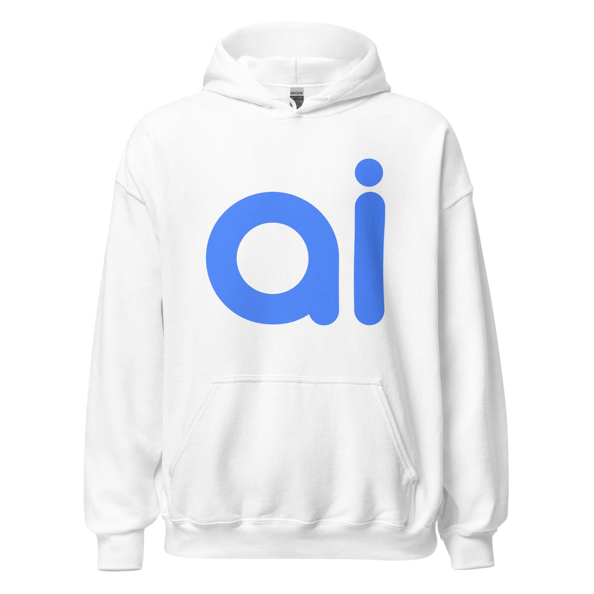 Product mockup photo of the ai Hoodie (unisex) White / M.