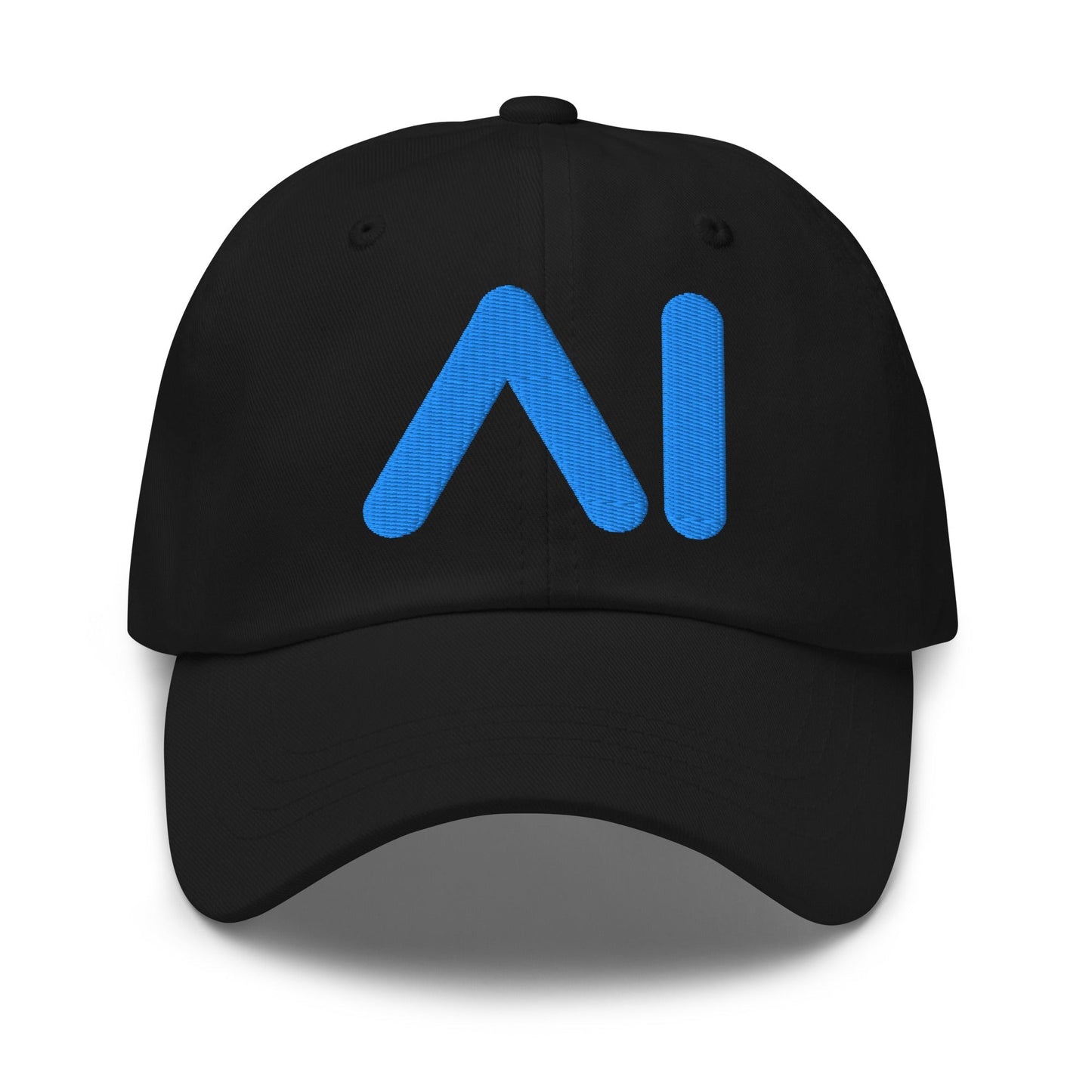 Image of the AI Light Blue Logo Cap Black.