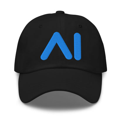 Image of the AI Light Blue Logo Cap Black.