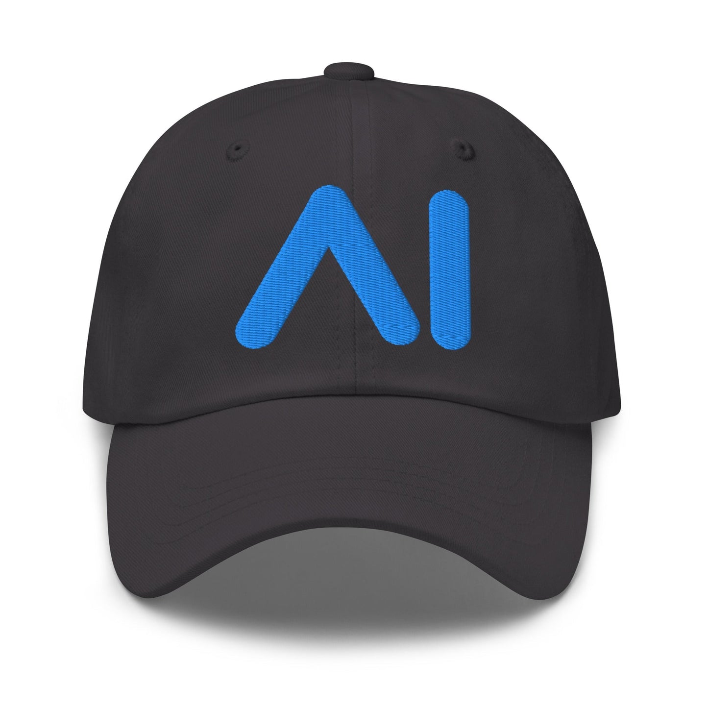 Image of the AI Light Blue Logo Cap Dark Grey.