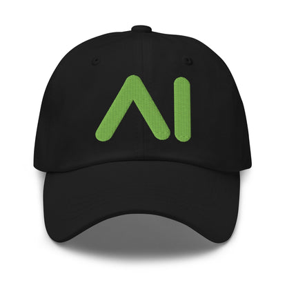 Image of the AI Light Green Logo Cap Black.