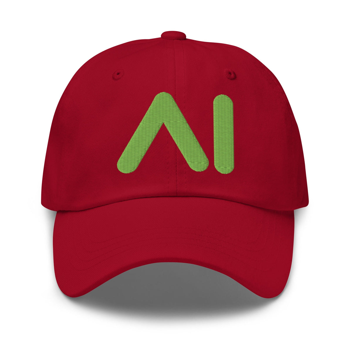 Image of the AI Light Green Logo Cap Cranberry.