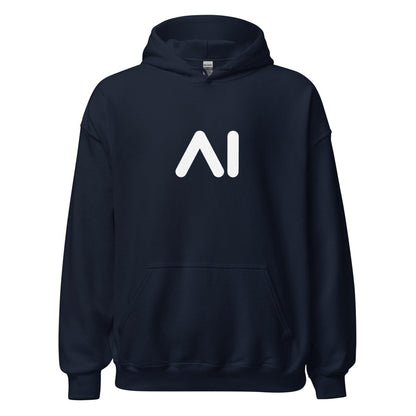 Product mockup photo of the AI Logo Hoodie 2 (unisex) Navy / M.