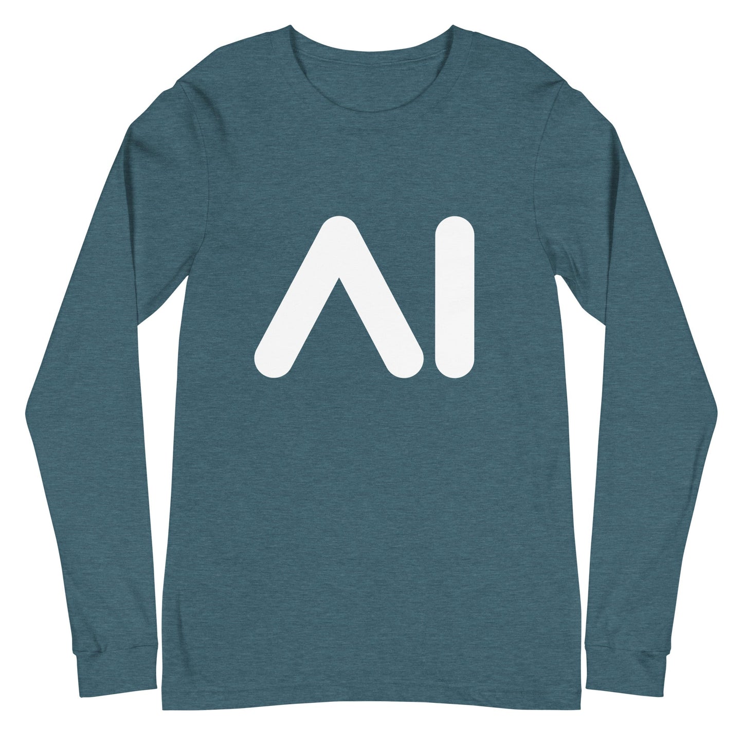 Image of the AI Logo Long Sleeve T-Shirt (unisex) Heather Deep Teal / M.