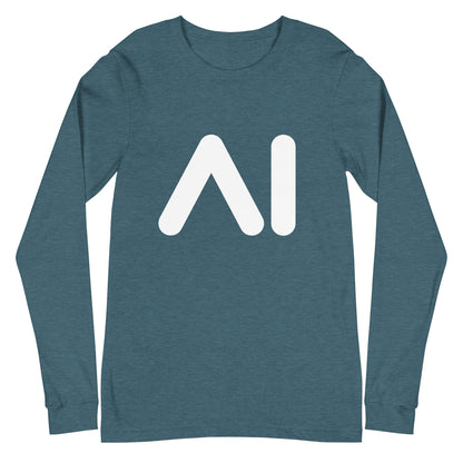 Image of the AI Logo Long Sleeve T-Shirt (unisex) Heather Deep Teal / M.