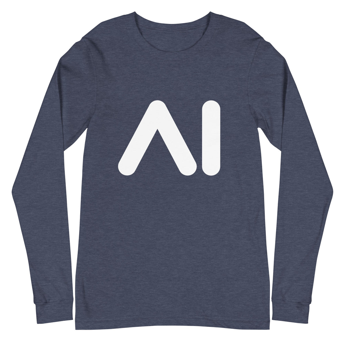 Image of the AI Logo Long Sleeve T-Shirt (unisex) Heather Navy / M.