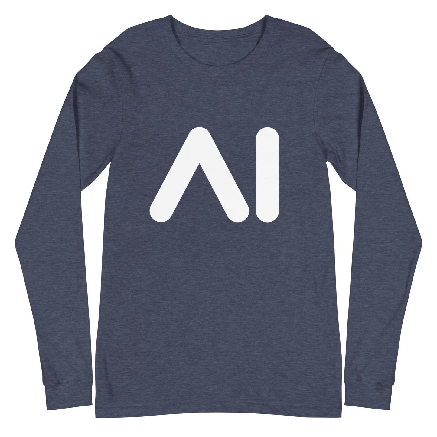 Image of the AI Logo Long Sleeve T-Shirt (unisex) Heather Navy / M.