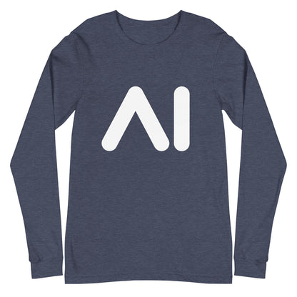 Image of the AI Logo Long Sleeve T-Shirt (unisex) Heather Navy / M.
