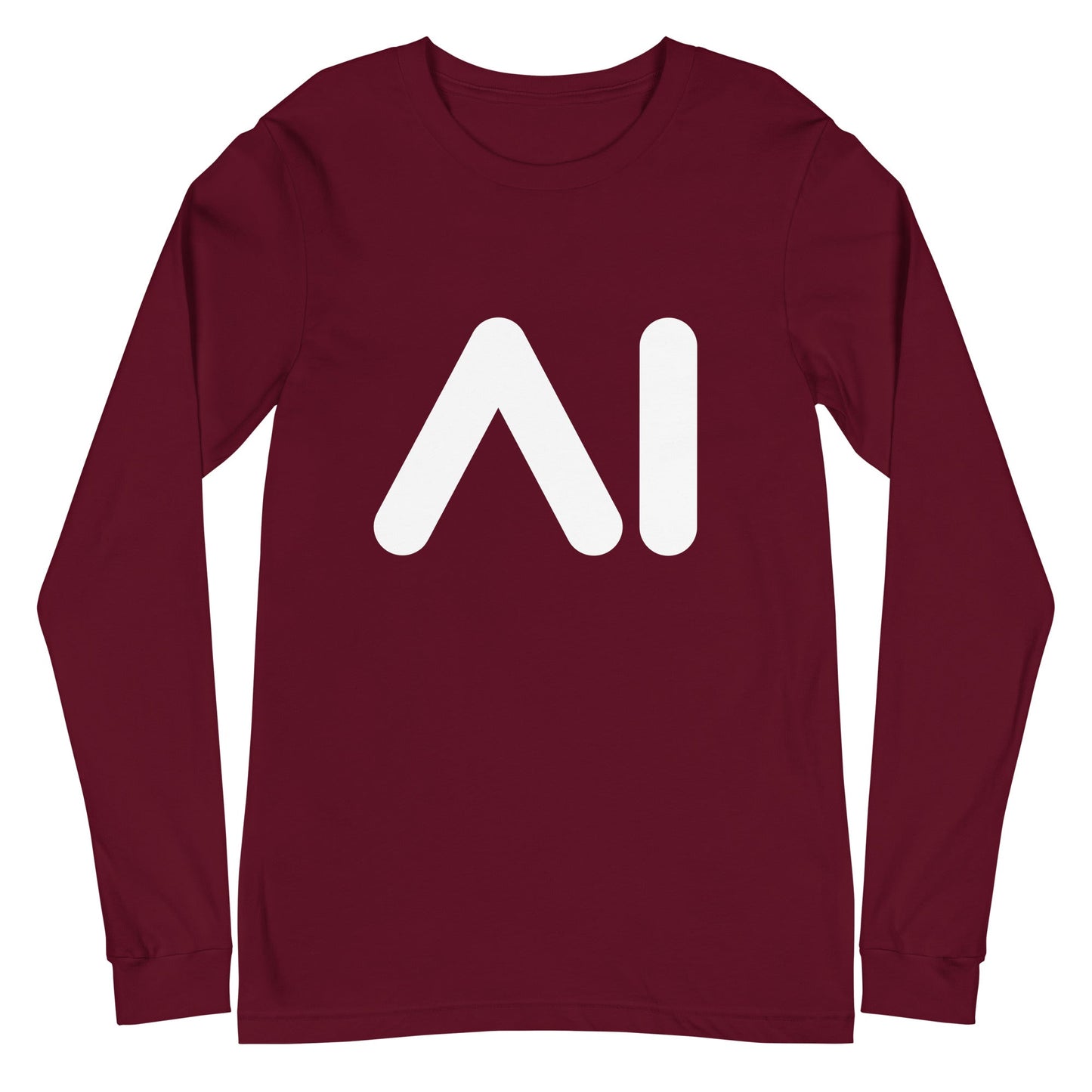 Image of the AI Logo Long Sleeve T-Shirt (unisex) Maroon / M.