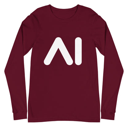 Image of the AI Logo Long Sleeve T-Shirt (unisex) Maroon / M.