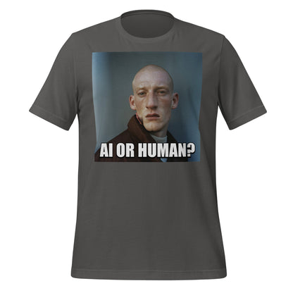 Image of the AI or Human? Portrait Meme T-Shirt (unisex) Asphalt / M.