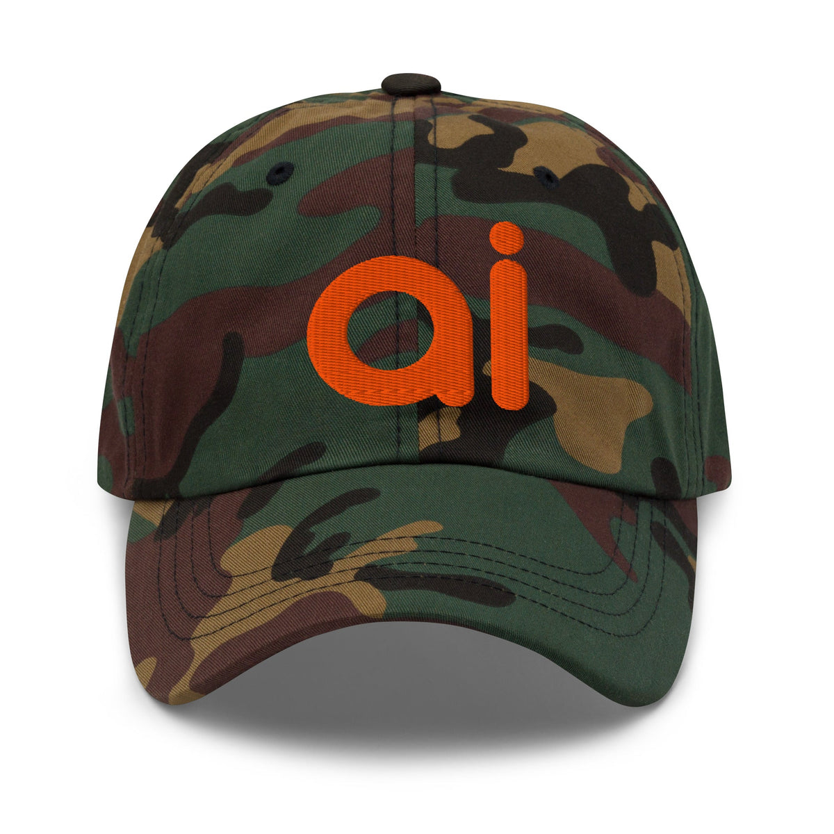 Image of the ai Orange Cap Green Camo.