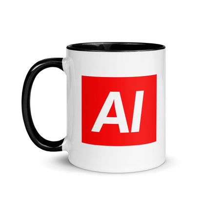 Image of the AI Sign Mug with Color Inside Black.