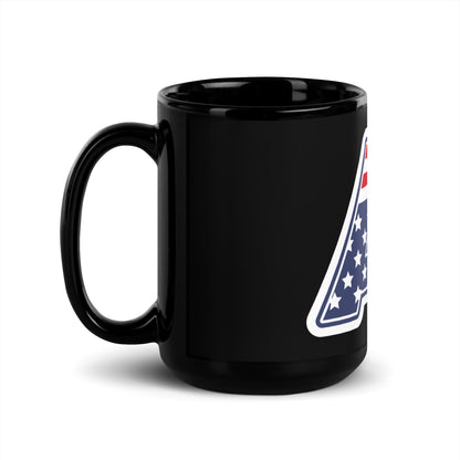 Image of the AI Stars and Stripes Black Glossy Mug.