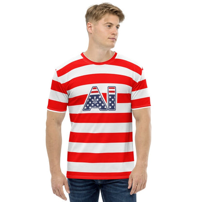 Product mockup photo of the AI Stars and Stripes T Shirt 2 (men).