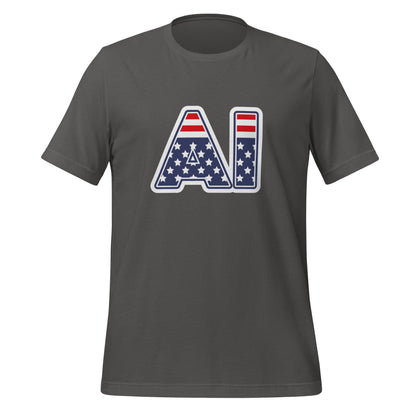 Product mockup photo of the AI Stars and Stripes T Shirt (unisex) Asphalt / M.