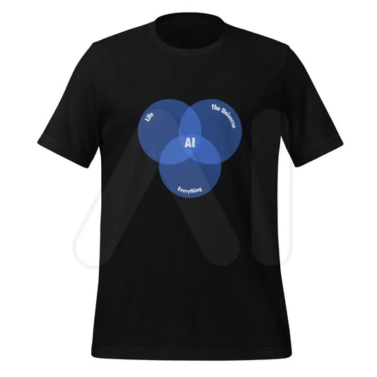 Product mockup photo of the AI Venn Diagram T Shirt (unisex) Black / M.