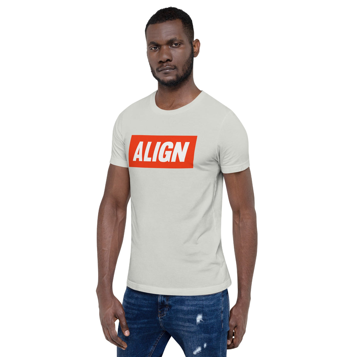 Product mockup photo of the ALIGN T Shirt (unisex).