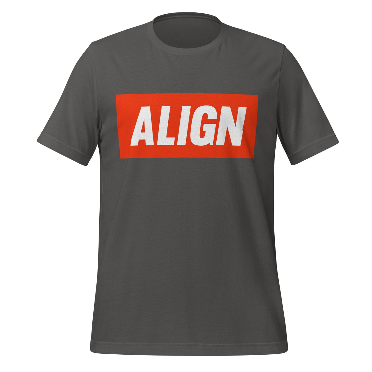 Product mockup photo of the ALIGN T Shirt (unisex) Asphalt / M.