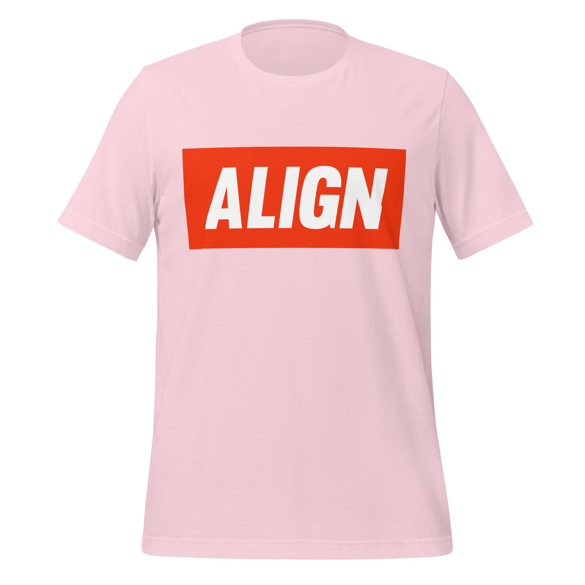 Product mockup photo of the ALIGN T Shirt (unisex) Soft Pink / M.