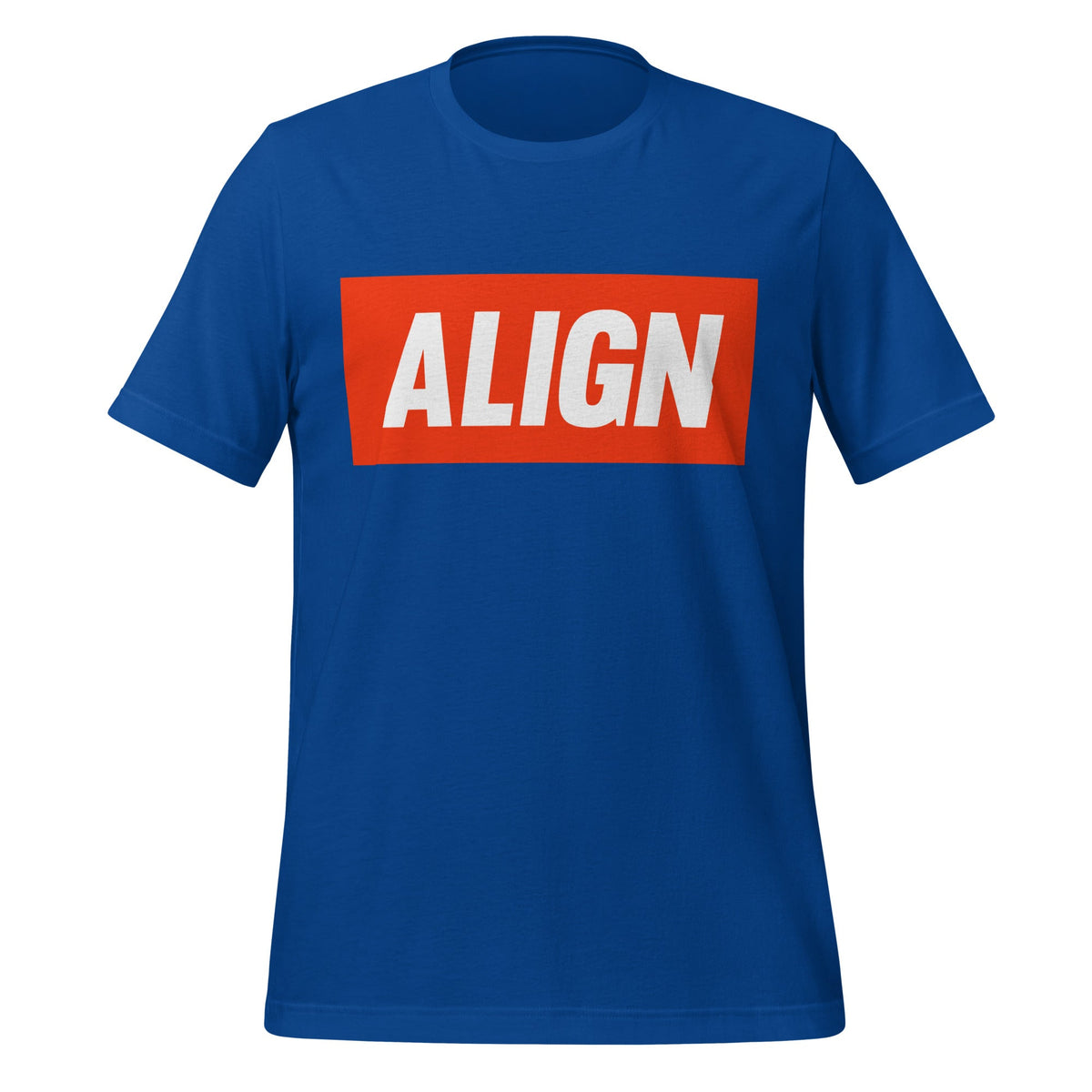 Product mockup photo of the ALIGN T Shirt (unisex) True Royal / M.