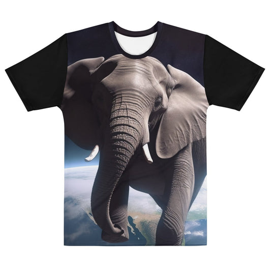 All-Over Print Elephant Floating in Space T-Shirt (men) - AI Store