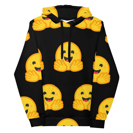 All-Over Print Hugging Face Icon Hoodie (unisex) - AI Store