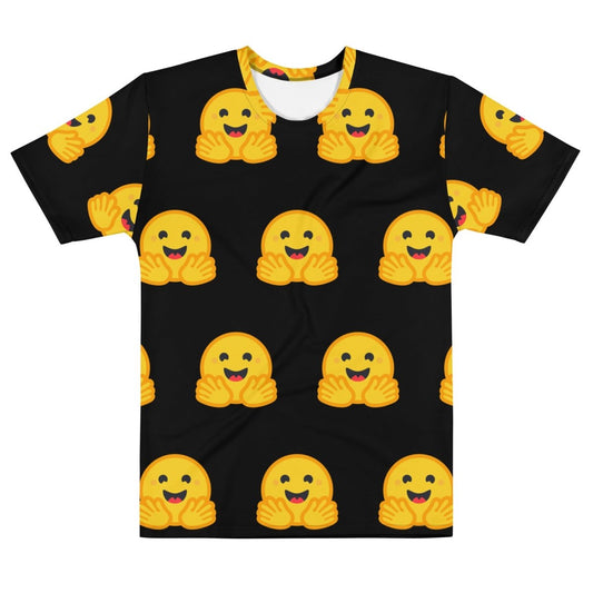 All-Over Print Hugging Face Icon T-Shirt (men) - AI Store