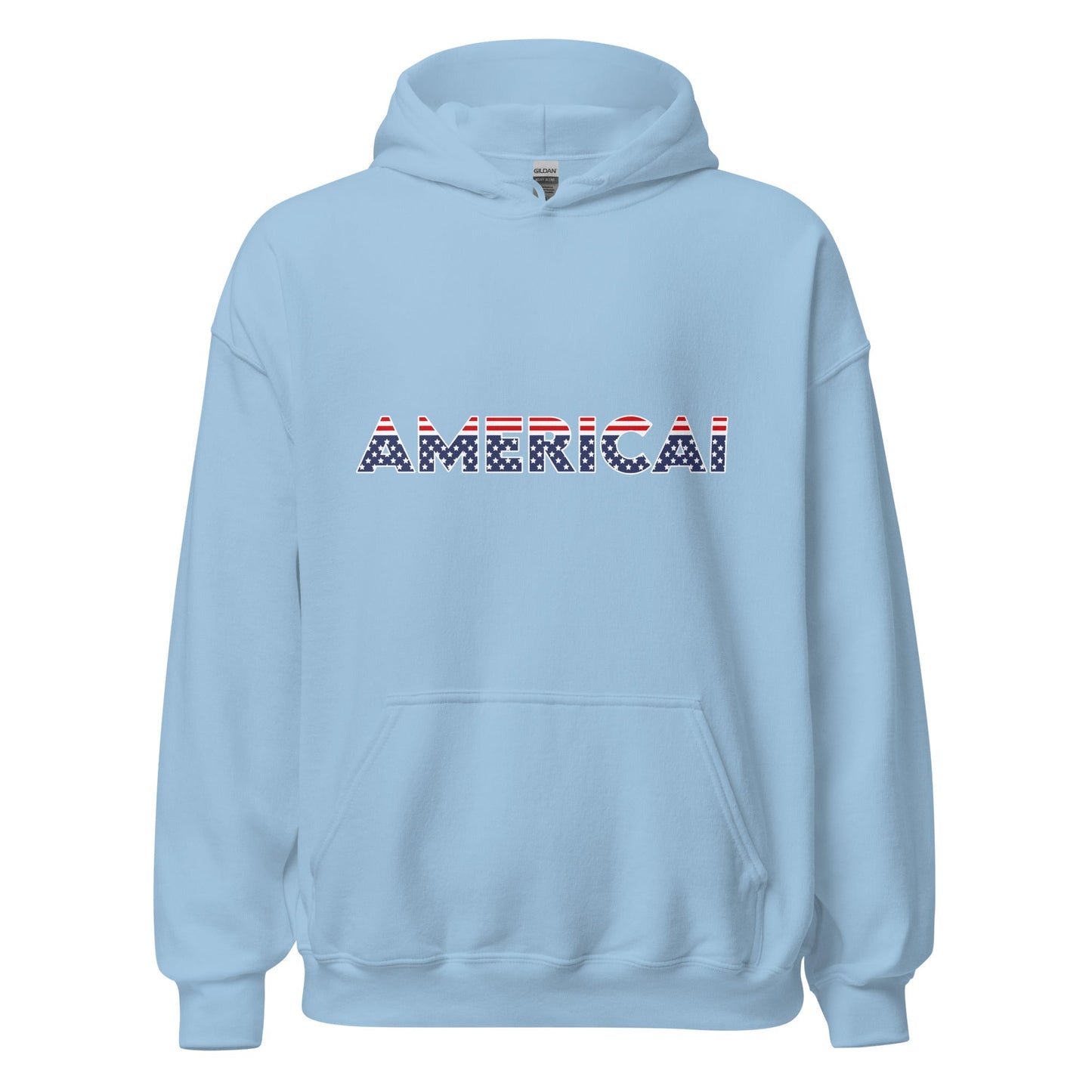 Image of the AMERICAI Hoodie (unisex) Light Blue / M.