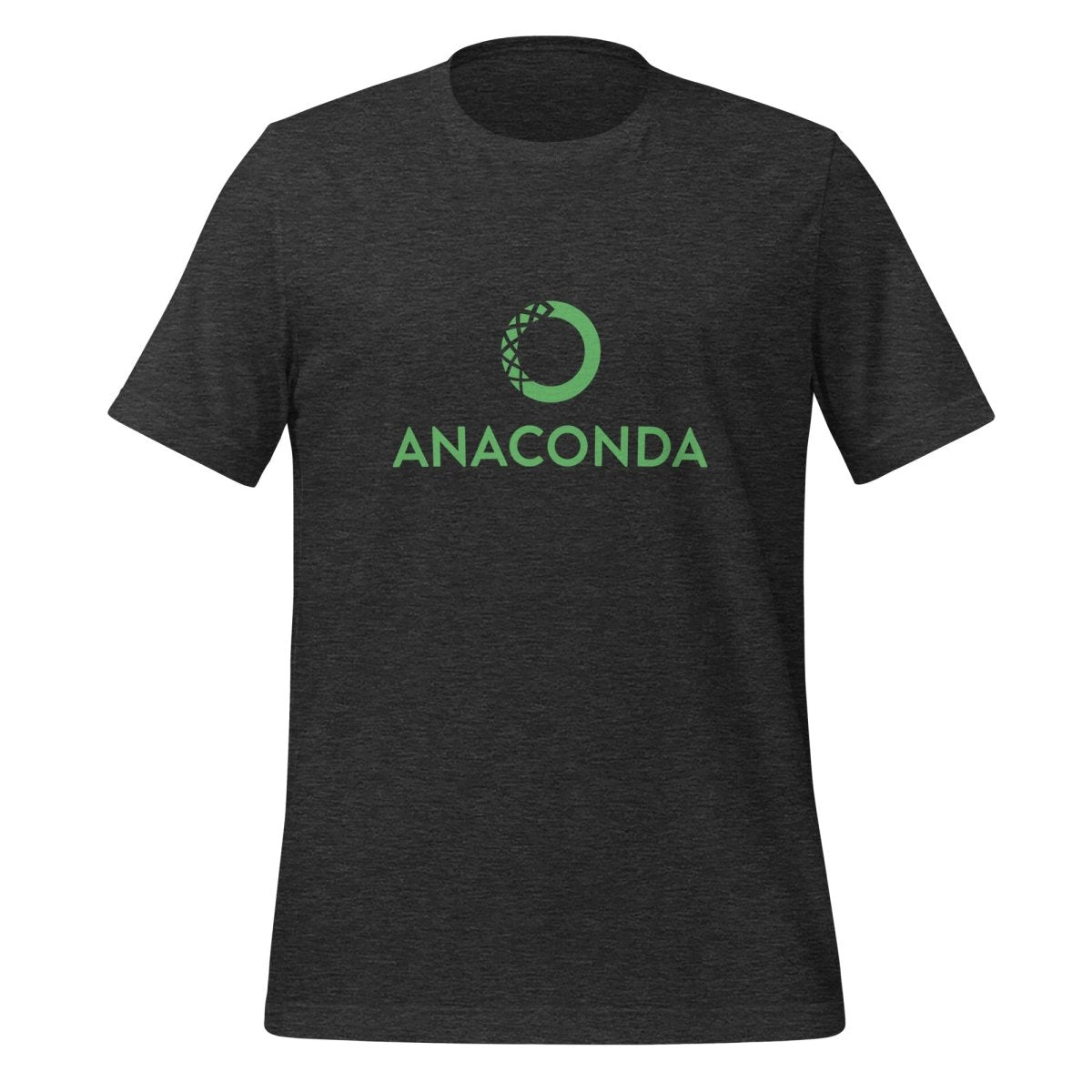 Product mockup photo of the Anaconda Logo T Shirt (unisex) Dark Grey Heather / M.