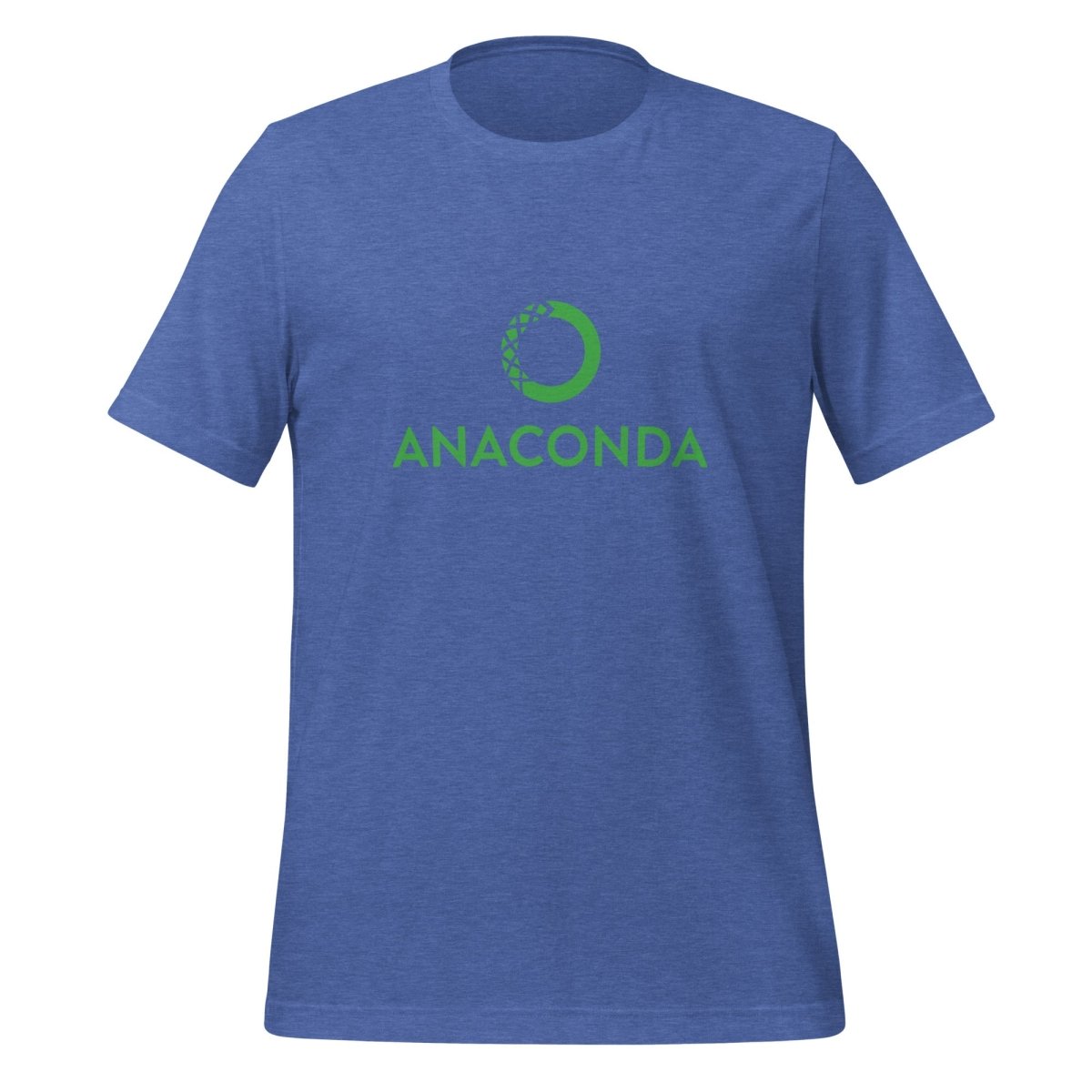 Product mockup photo of the Anaconda Logo T Shirt (unisex) Heather True Royal / M.